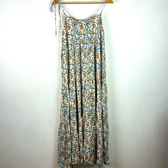 NATURAL LIFE Dresses & Skirts - Natural Life tiered tie shoulder maxi dress metallic floral xl